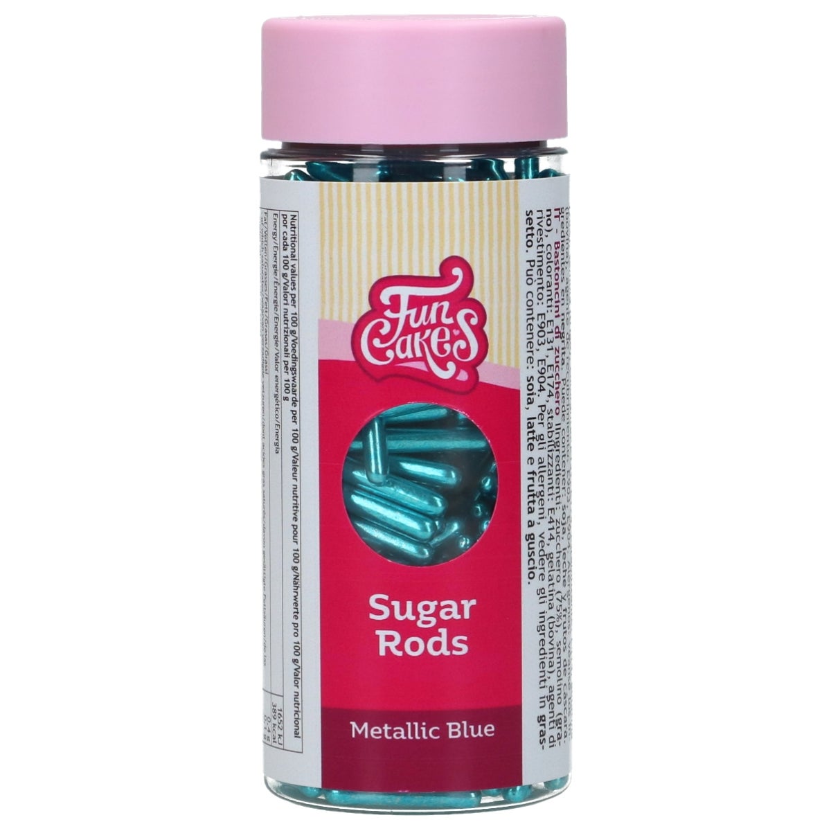 FunCakes Metallic Sugar Rods XL Blue 70g