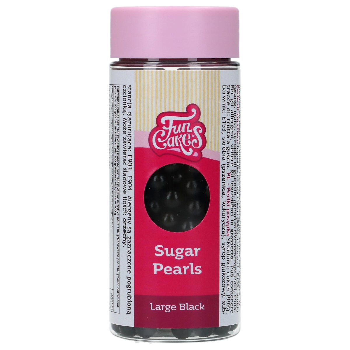 FunCakes Sugar Pearls Large Black 80g