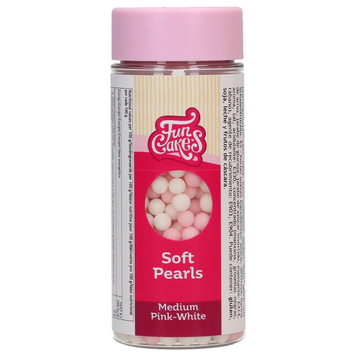 FunCakes Soft Pearls Medium Pink/White 60g