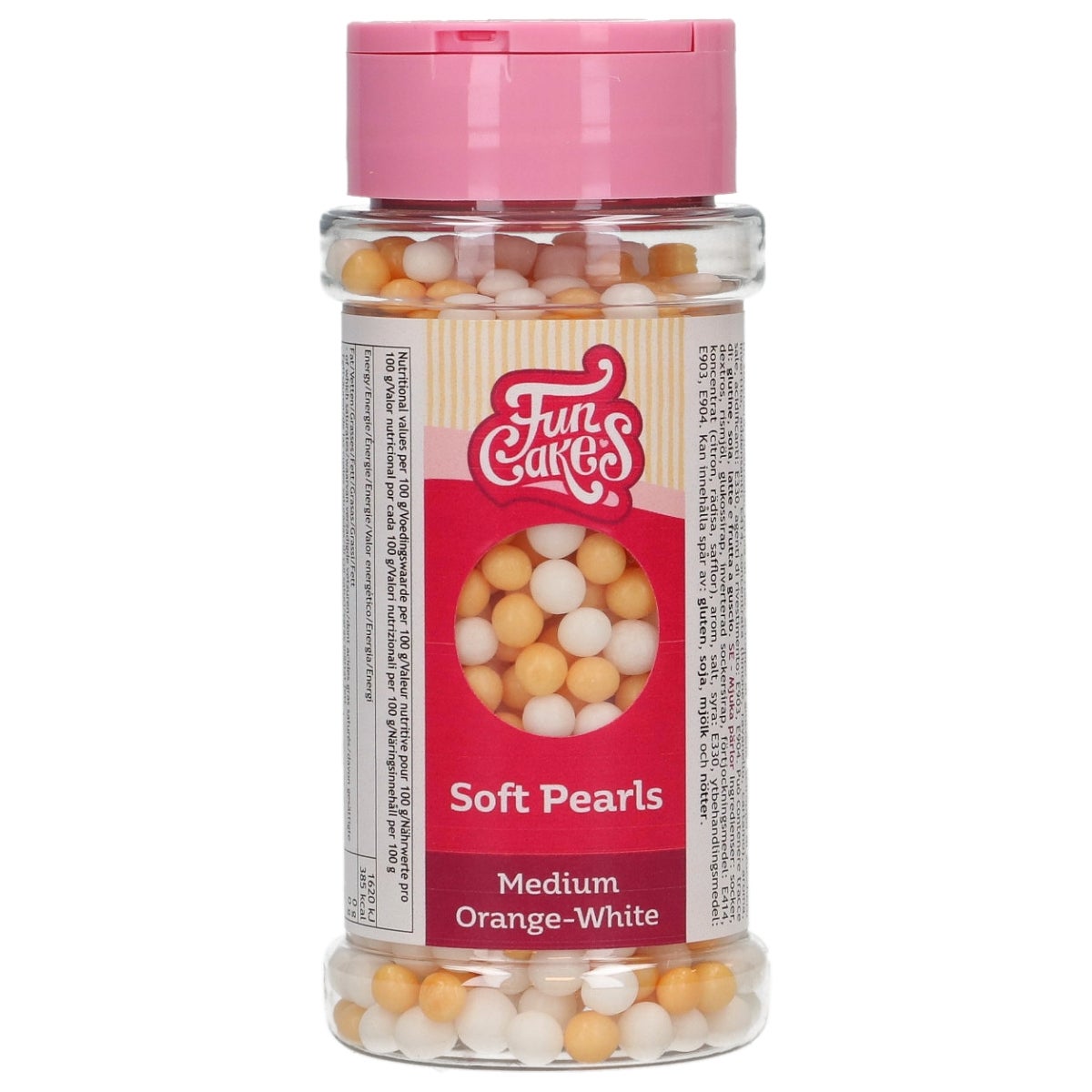 FunCakes Soft Pearls Medium  Orange/White 60 g