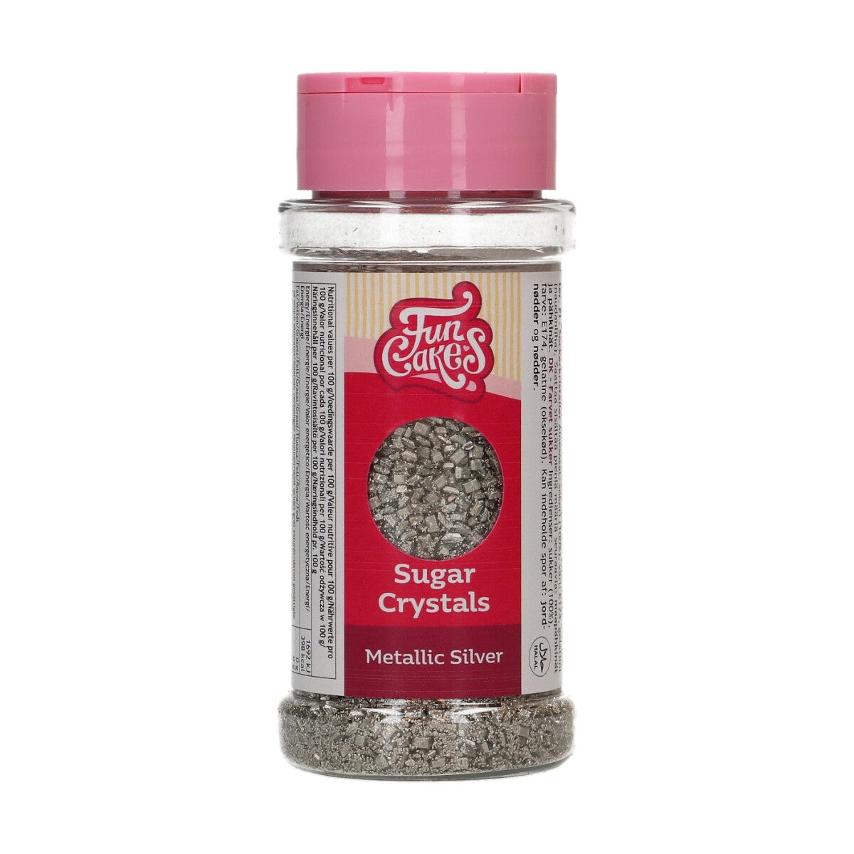 FunCakes Sugar Crystals Metallic Silver 80g