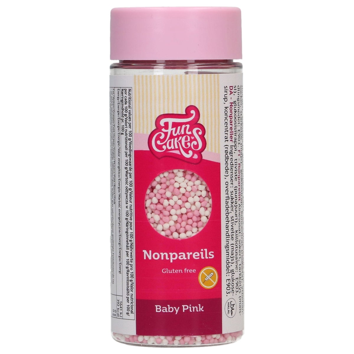 FunCakes Gluten-Free Nonpareils Baby Pink 80g