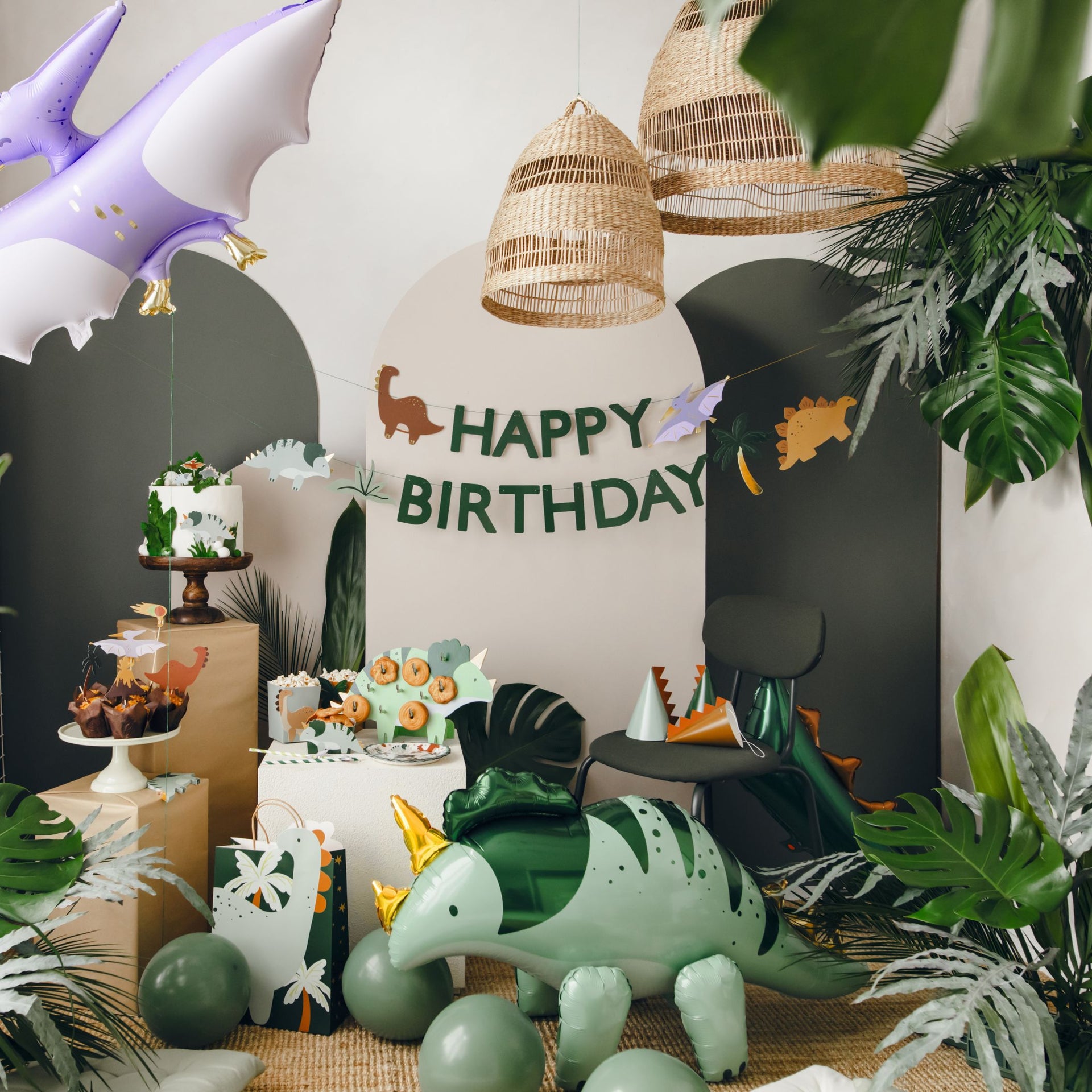 PartyDeco Cupcakes Toppers - Dinosaurs - 8-12cm pk/6