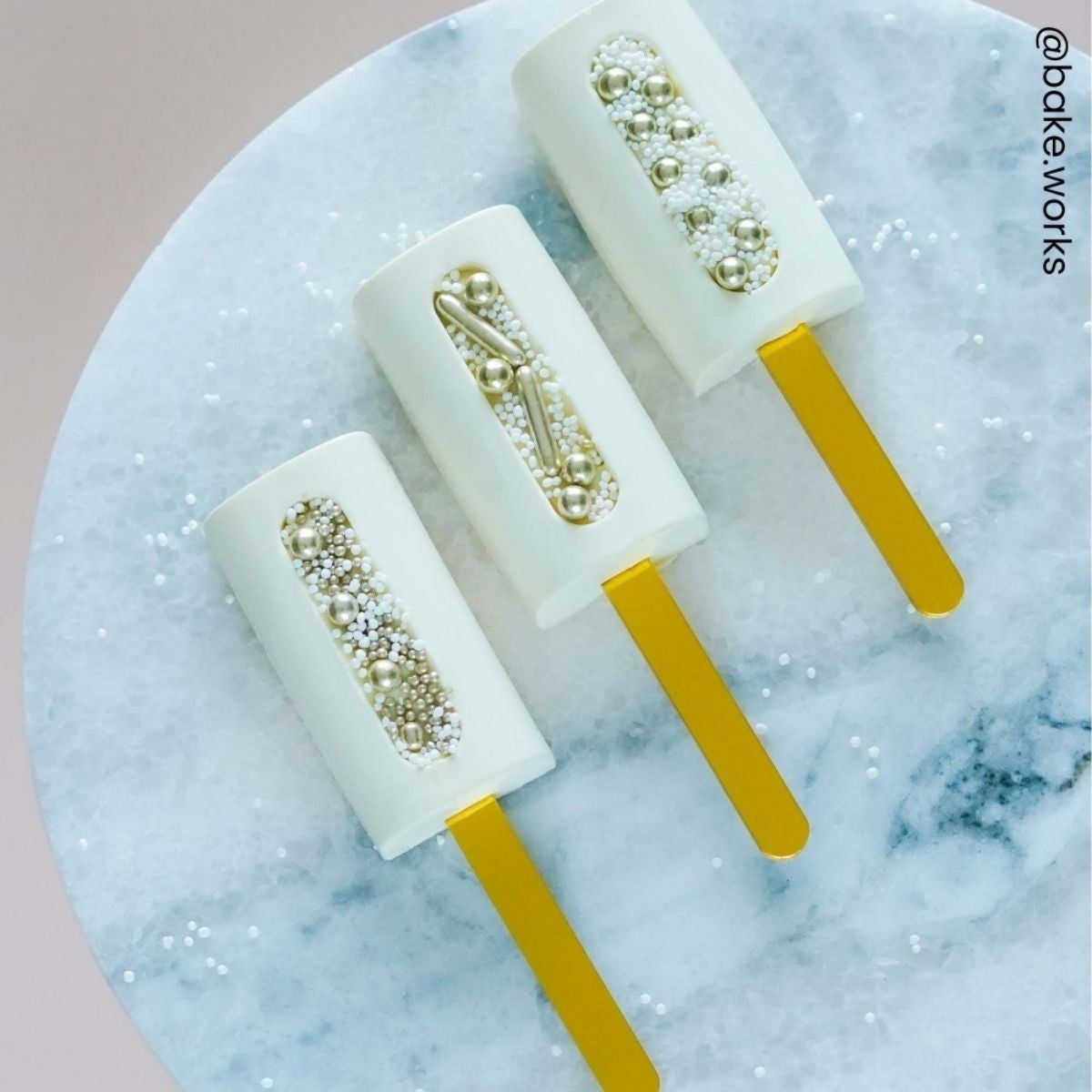 Simply Making Cakesicle Sticks pk/10 - Mirror Gold - 76mm