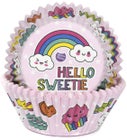 House of Marie Baking Cup Rainbow Pink pk/50
