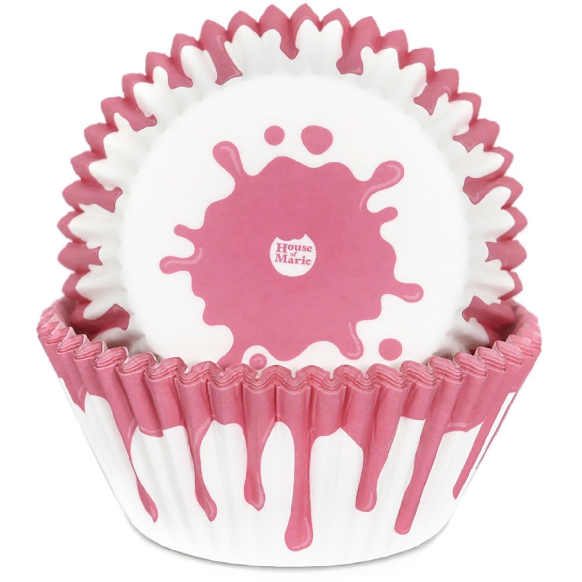House of Marie Baking Cup Drip Pink pk/50