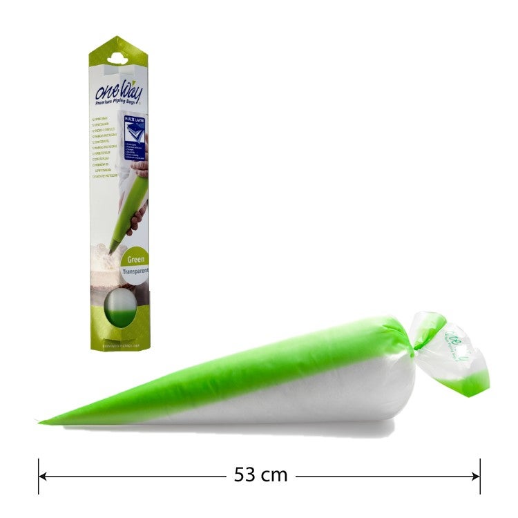 One Way Masterline Piping Bags Green 53 x 28 cm / 21 inch pk/12