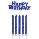 PME Candles & Happy Birthday Blue pk/17