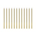 PartyDeco Candles Gold 12/pcs