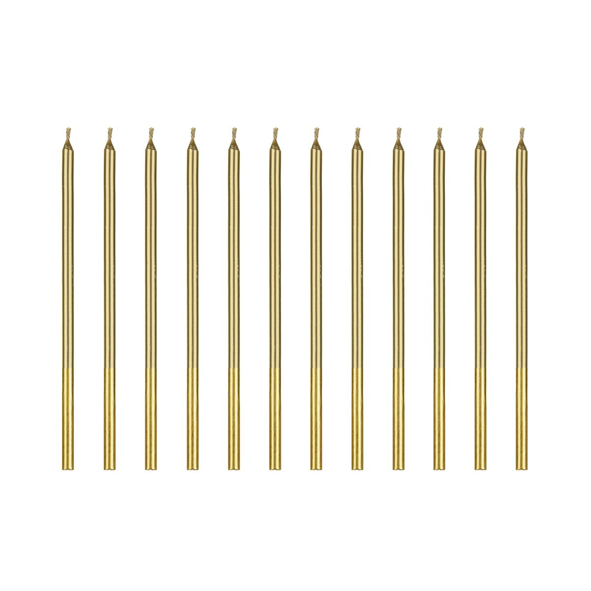 PartyDeco Candles Gold 12/pcs
