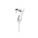 PartyDeco Number Candle 7 - White with Flowers
