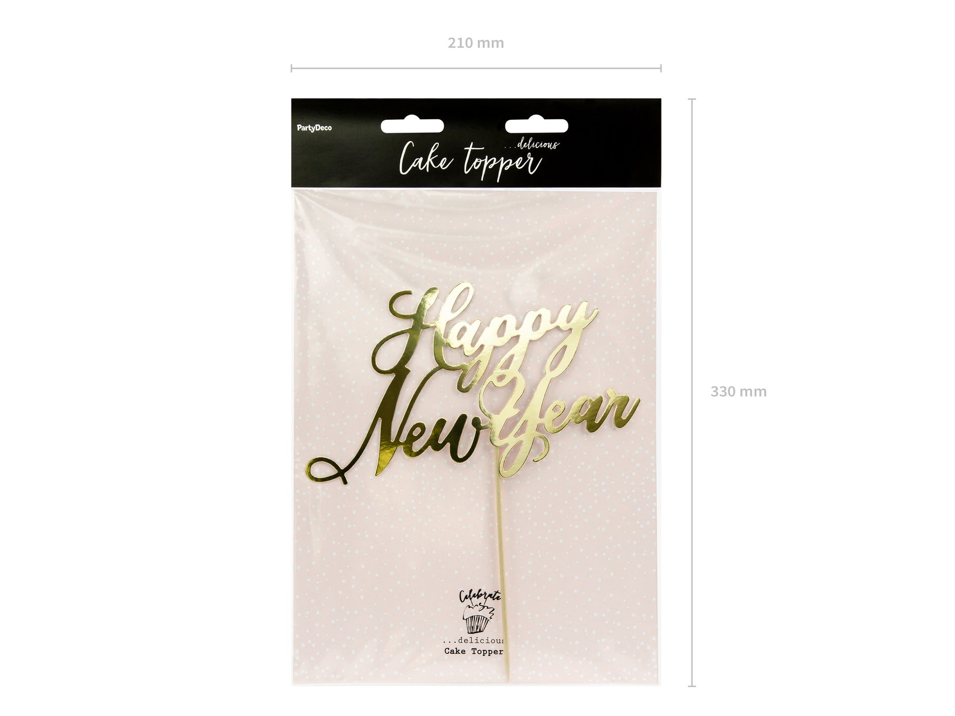 PartyDeco Topper Happy New Year 24cm - Gold