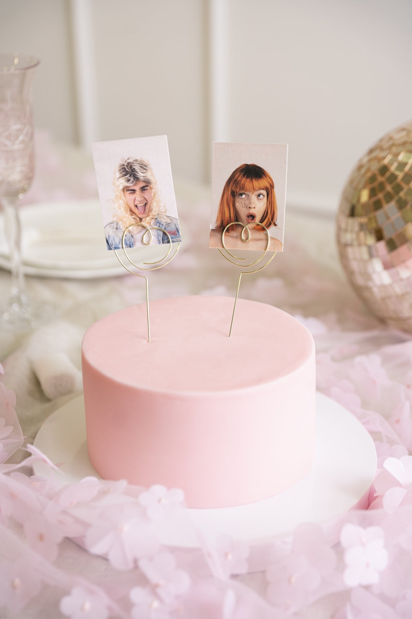 PartyDeco Topper Open Heart 2 pcs - Gold