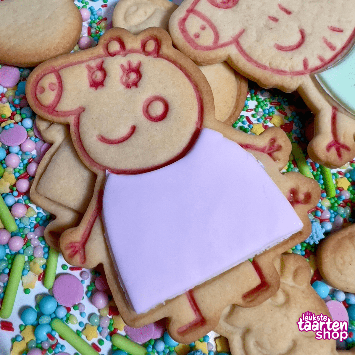 Peppa Pig Cookies with Sugar Paste
