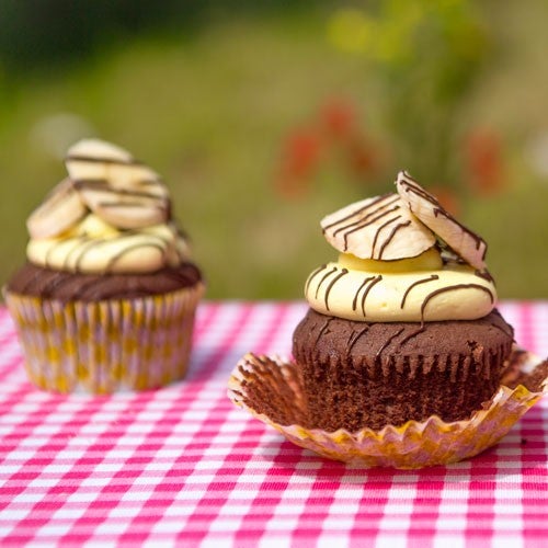 Banana royale split cupcakes