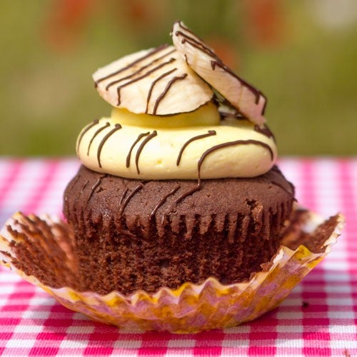 Banana royale split cupcakes