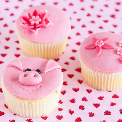 Basic Cupcakes with fondant/marzipan