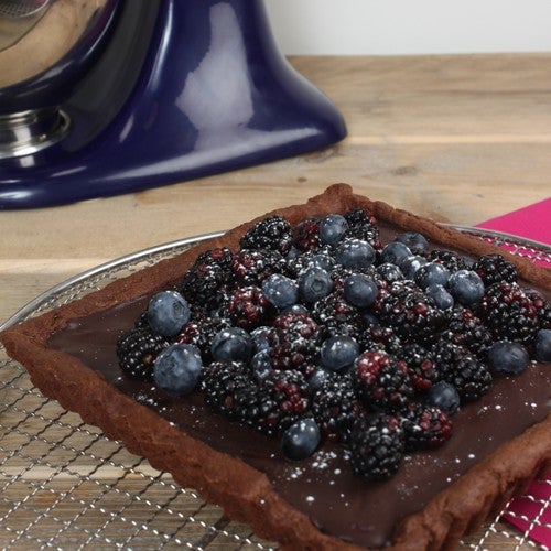 Chocolate ganache harde wener with berries