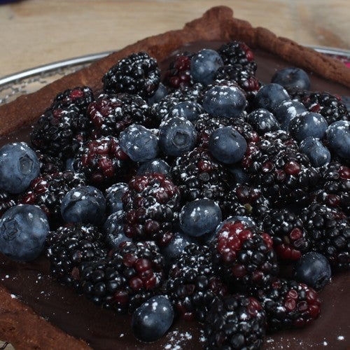 Chocolate ganache harde wener with berries