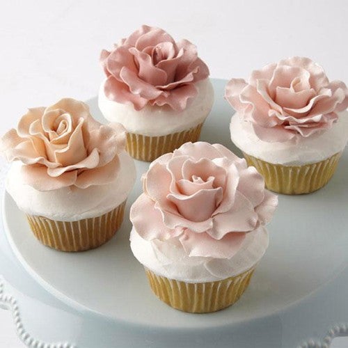 Large rose cupcakes