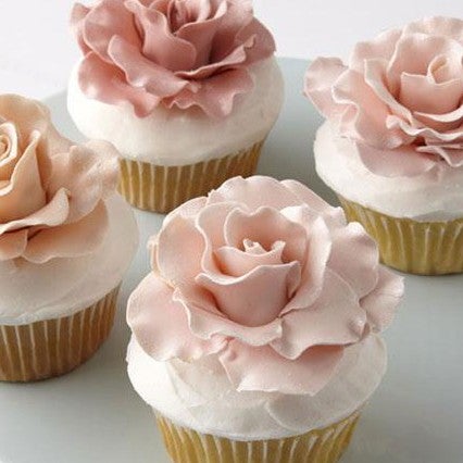 Large rose cupcakes