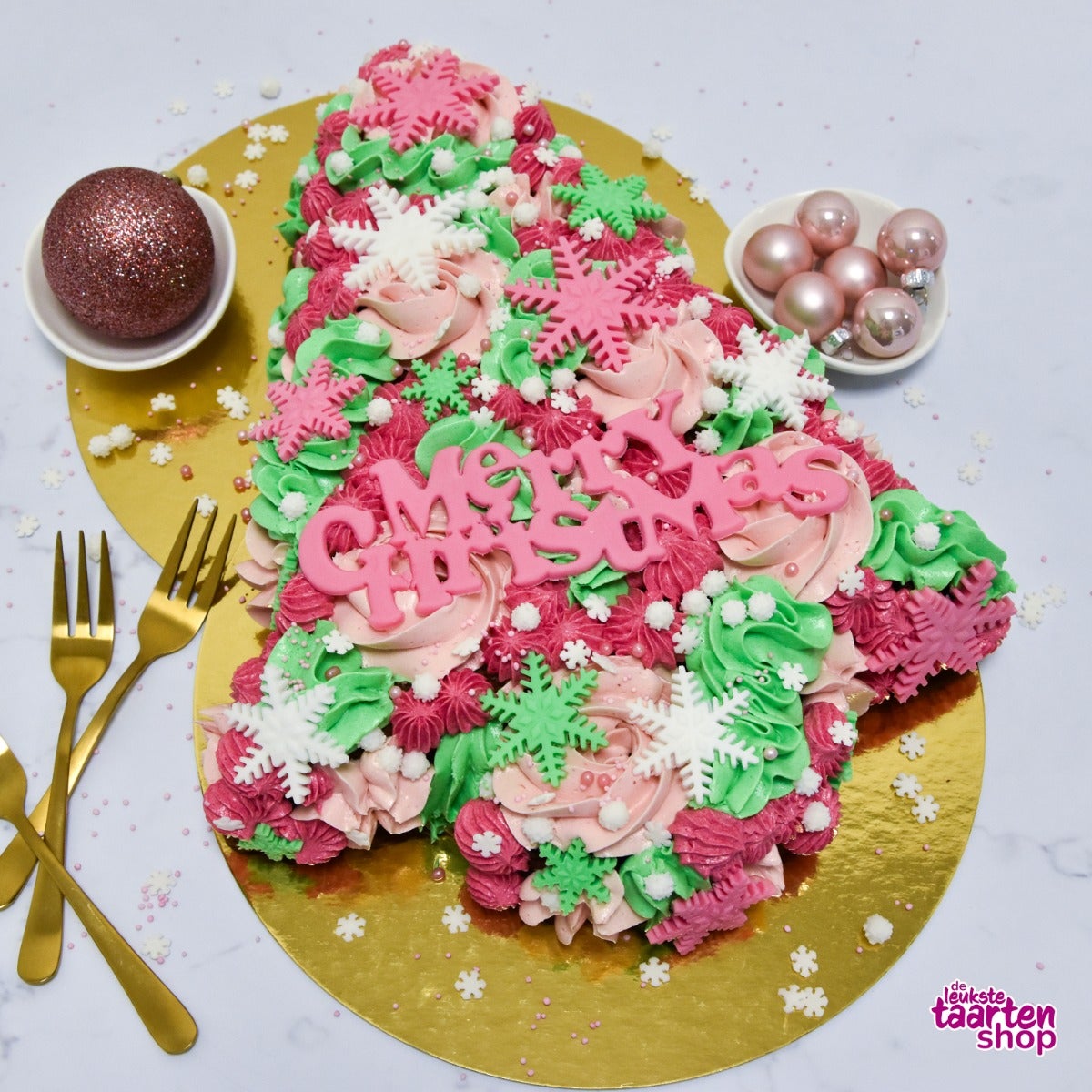 Cheerful Christmas Tree Cake