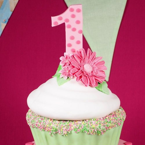Giant birthday cupcake