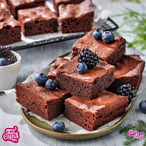 Gluten Free Brownie with Blueberries and Blackberries