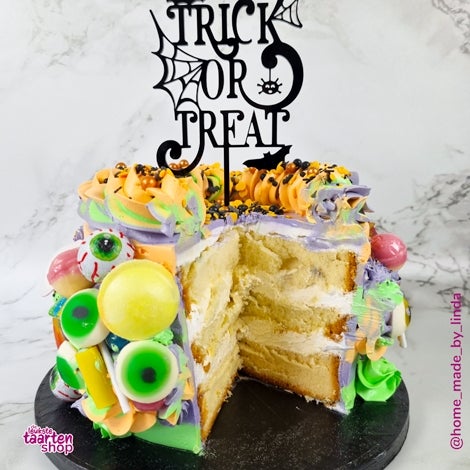 Halloween Trick or Treat cake with Stripes