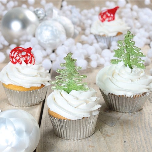 Isomalt Christmas cupcakes