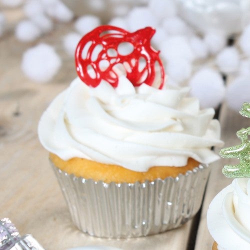 Isomalt Christmas cupcakes