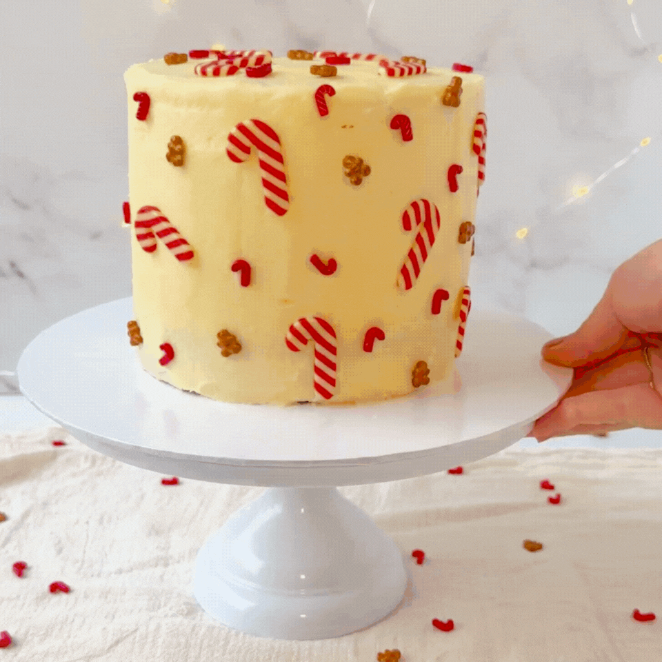 Christmas cake with candy canes