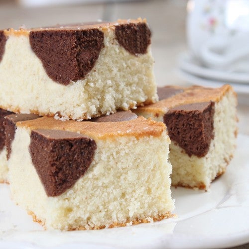 Coconut  cake with brownie