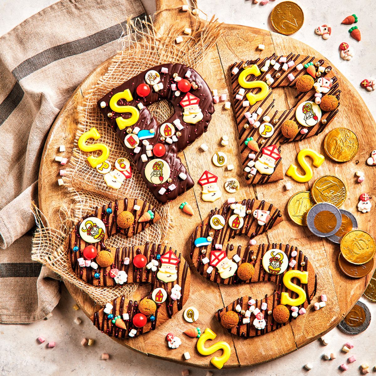 Choco sint en piet letters