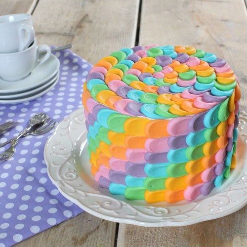 Rainbow petal cake 