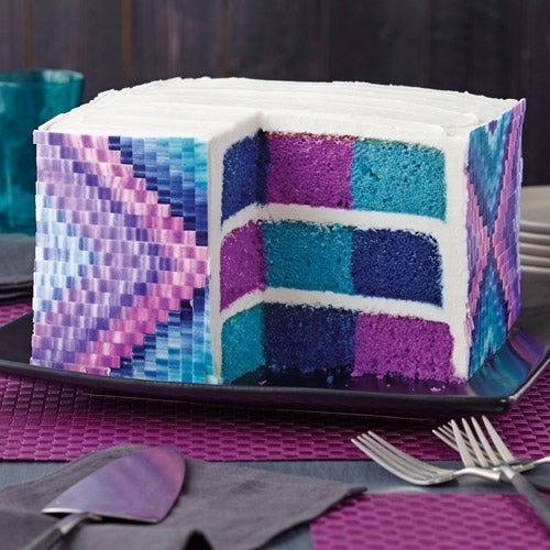 Pixel checkerboard cake