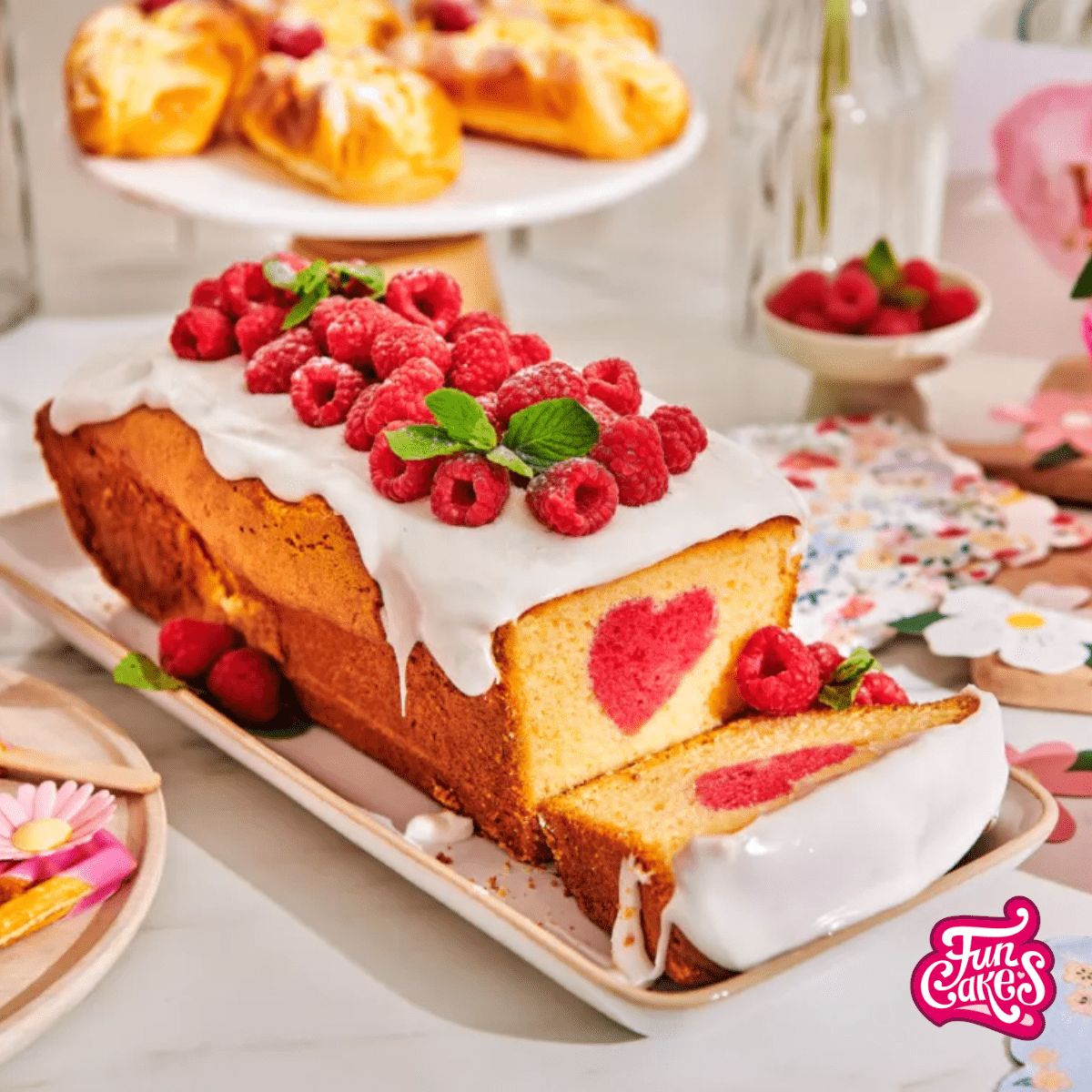 Raspberry Loaf Cake