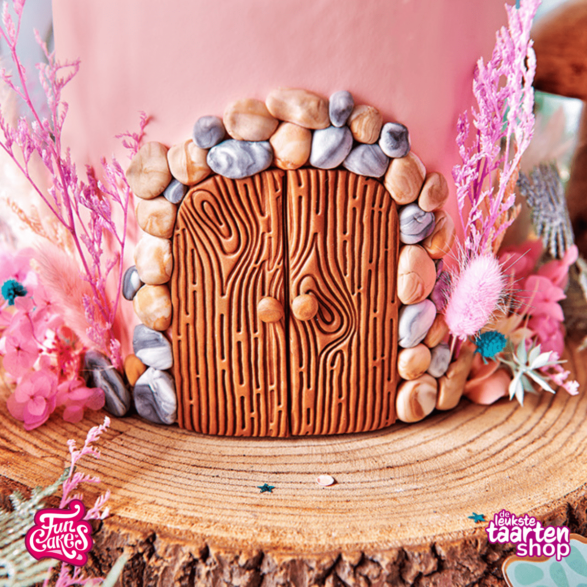 Fairy cake with dried flowers