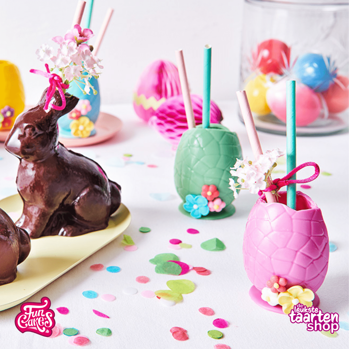 Easter egg with straw