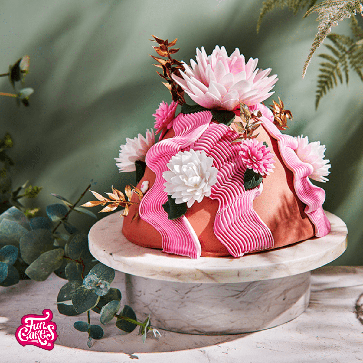 Dome Cake with Edible Flowers