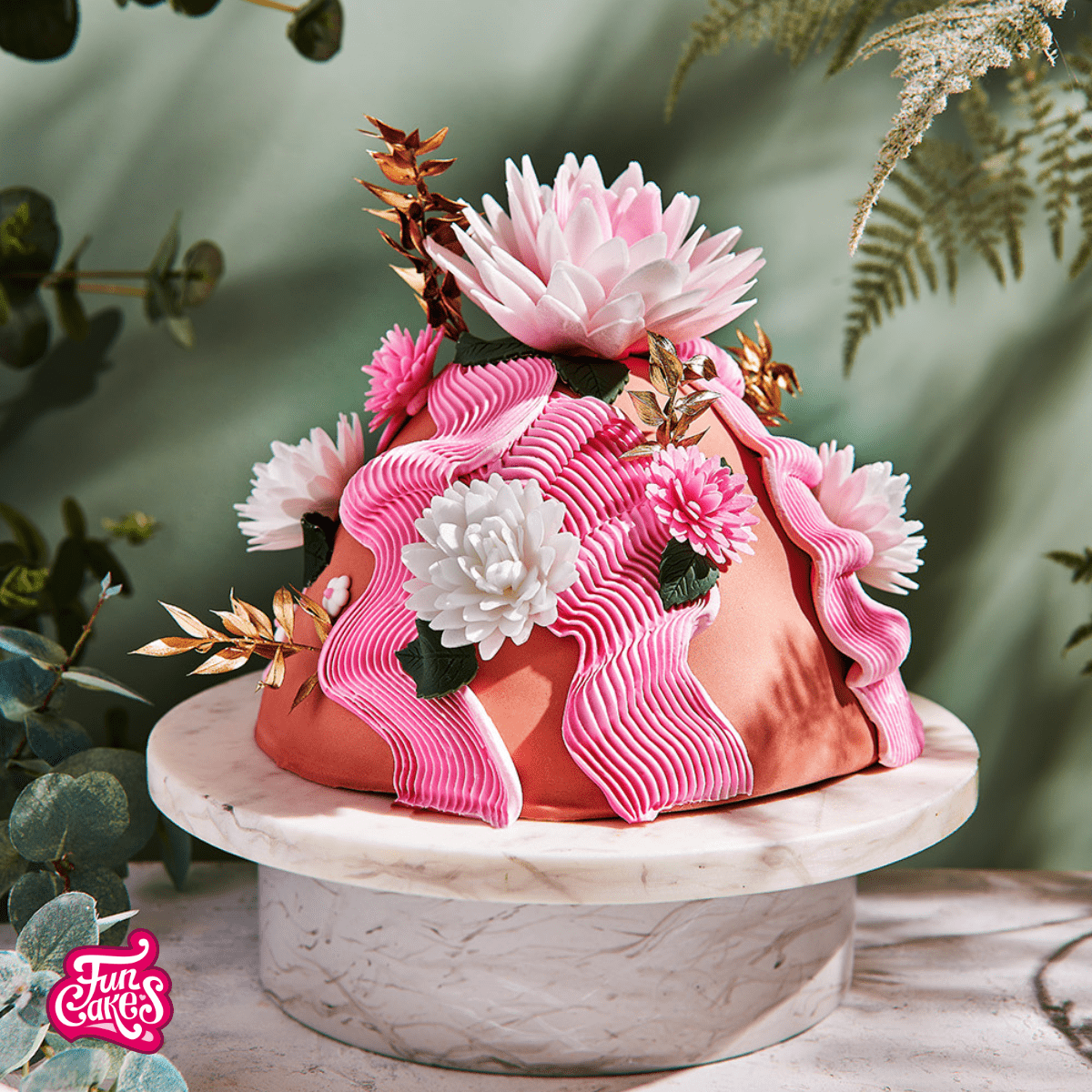 Dome Cake with Edible Flowers