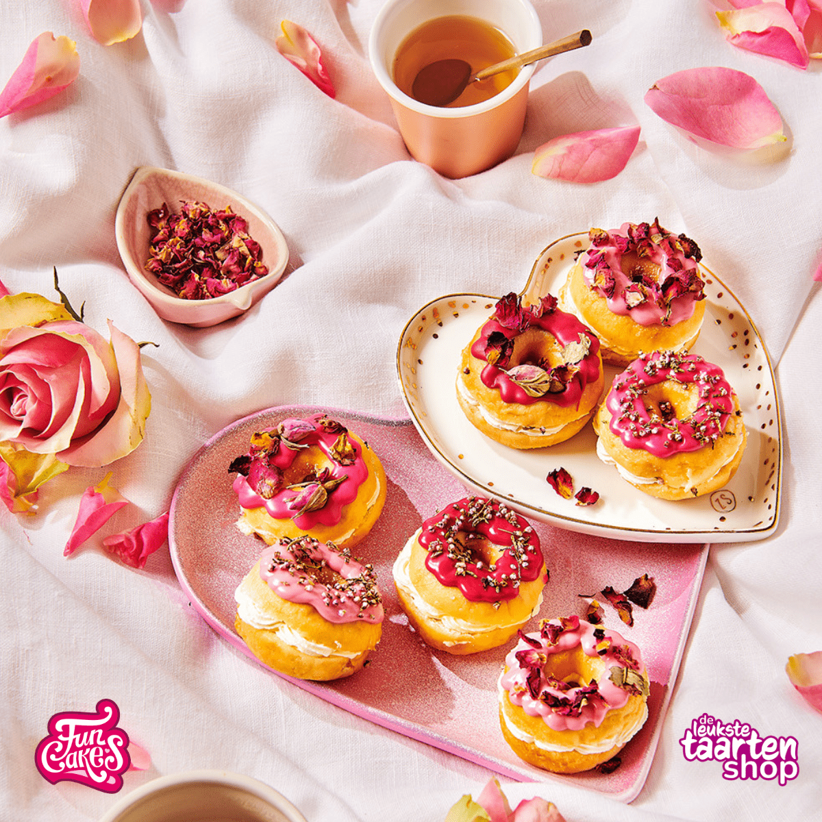 Mini Donuts with Edible Flowers