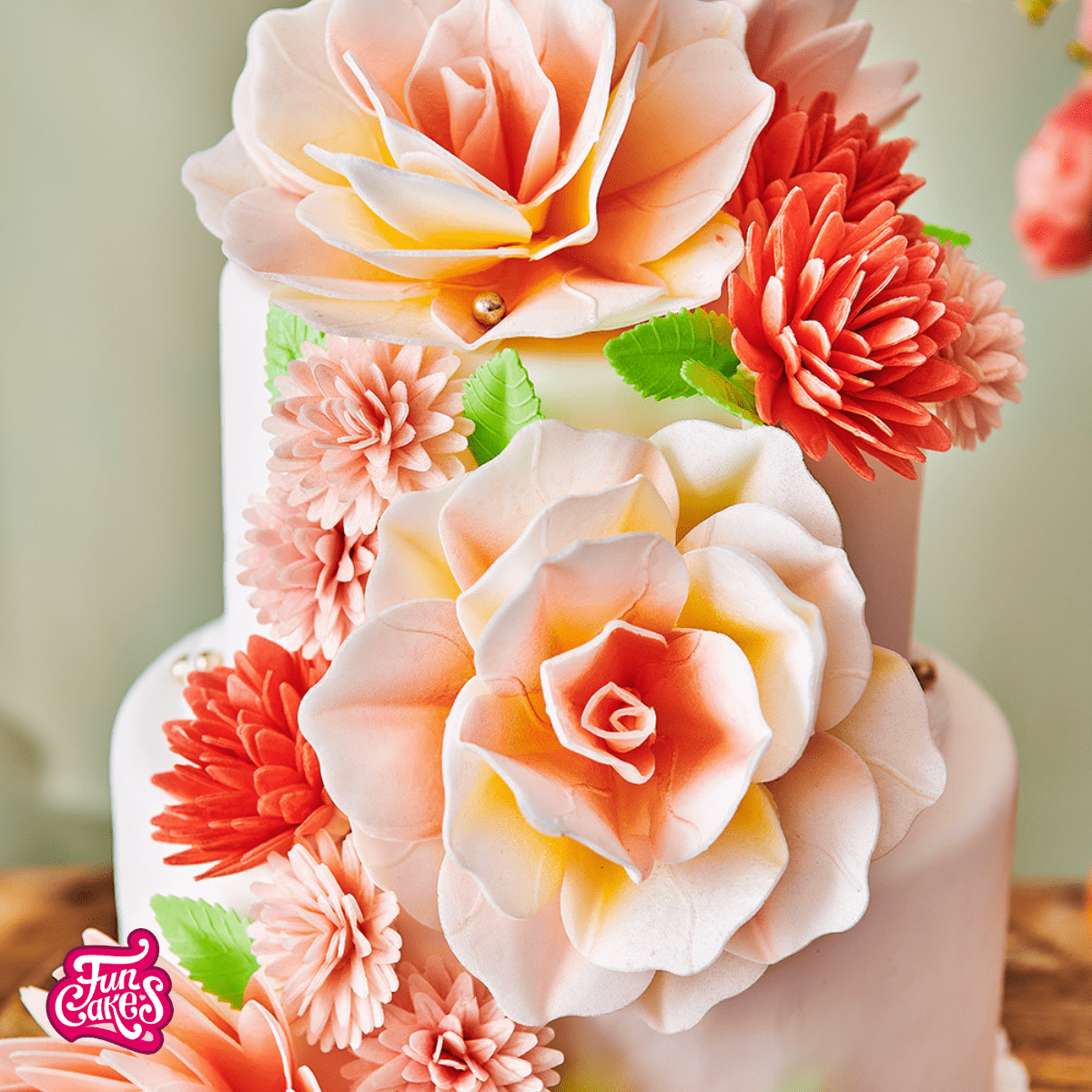 Wedding Cake with Edible Flowers