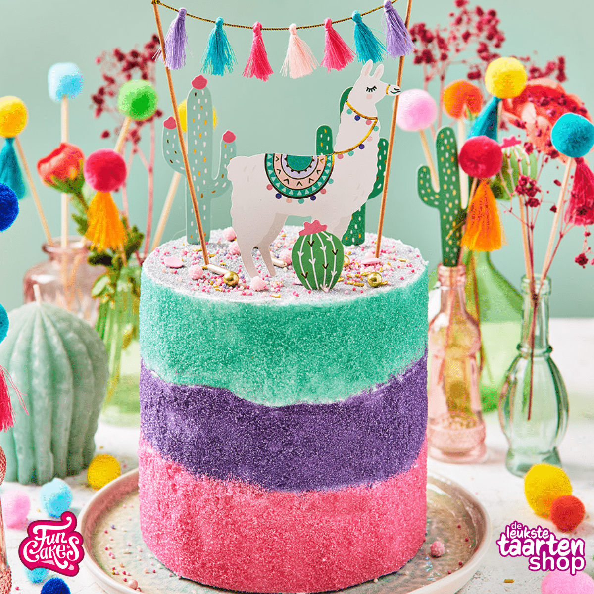 Lama Cake with Sanding Sugars