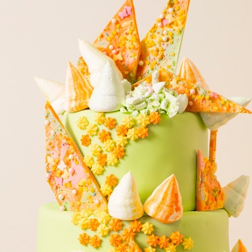 Smashing candy bark birthday cake