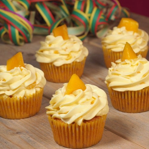 Tropical mango cupcakes