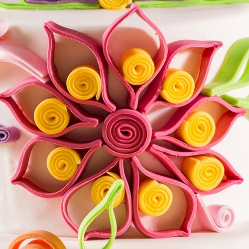 Cheerful quilling cake