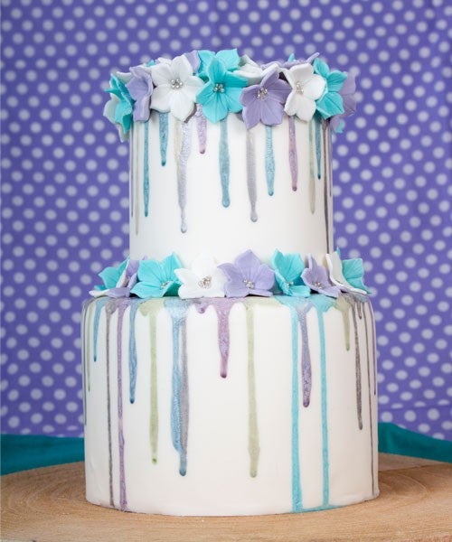Watercolour drip cake