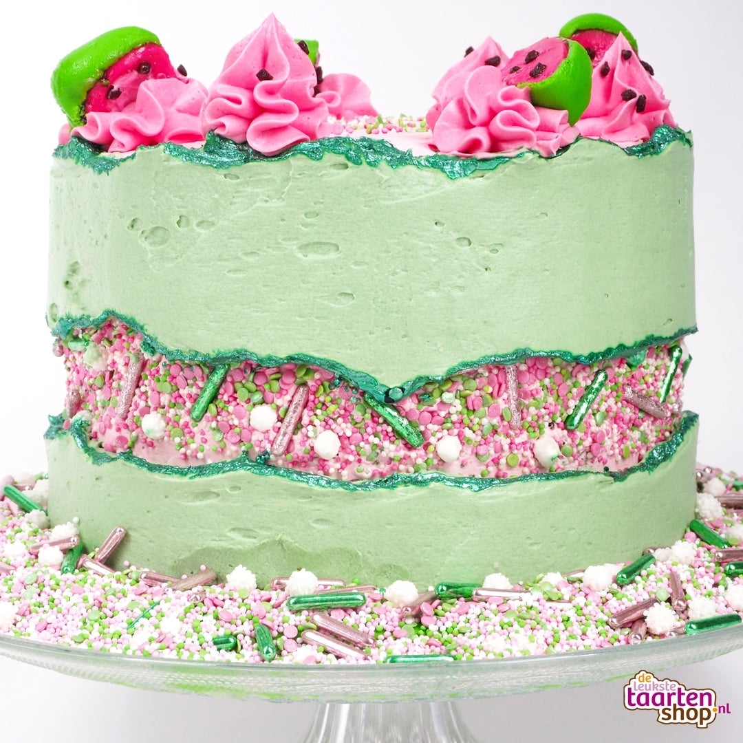 Watermeloen fault line cake