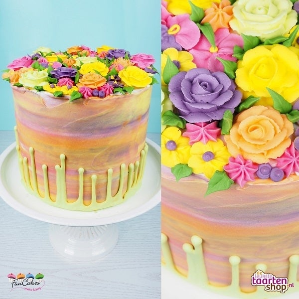 Upside down drip cake
